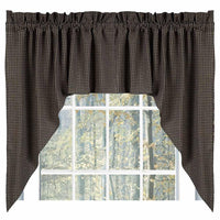 Thumbnail for Black - Oat Newbury Gingham Swag - Lined - Interiors by Elizabeth