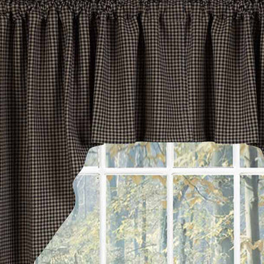 Black Oat Newbury Gingham Swag Lined - Interiors by Elizabeth