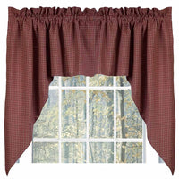 Thumbnail for Barn Red-Oat Newbury Gingham Swag - Lined - Interiors by Elizabeth