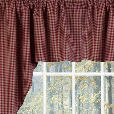Barn Red Oat Newbury Gingham Swag Lined - Interiors by Elizabeth