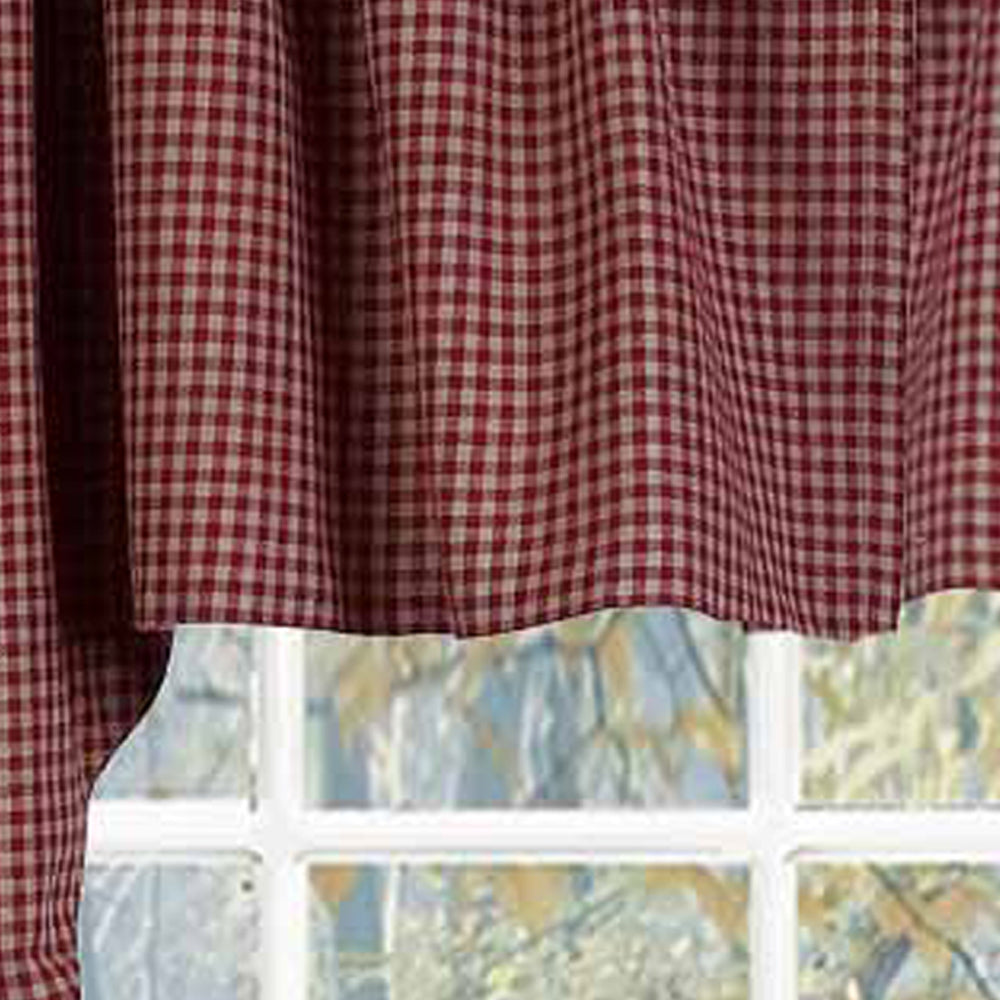 Barn Red Oat Newbury Gingham Swag Lined - Interiors by Elizabeth