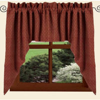 Thumbnail for Barn Red-Oat Philmont Jacquard Swag - Lined - Interiors by Elizabeth