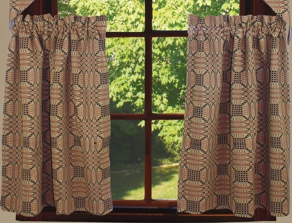 Trenton Jacquard Nutmeg Black Red Tiers  - Interiors by Elizabeth