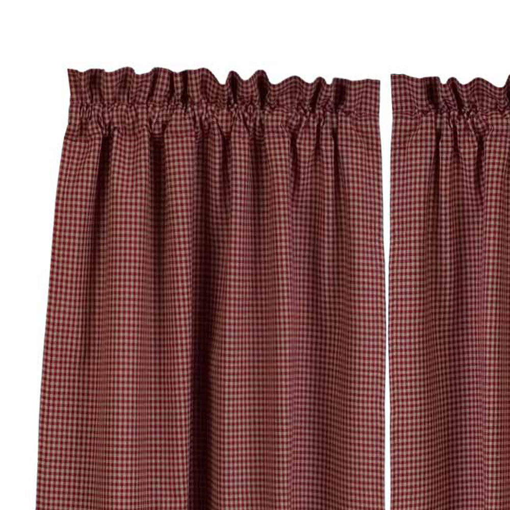 Barn Red Oat Newbury Gingham 36" Tiers Lined - Interiors by Elizabeth