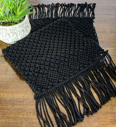 Macrame Black Table Runner   - Interiors by Elizabeth
