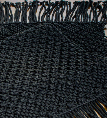 Macrame Black Table Runner 45 In T4011011