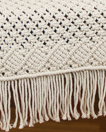 Macrame Natural Table Runner 45 In T4011012