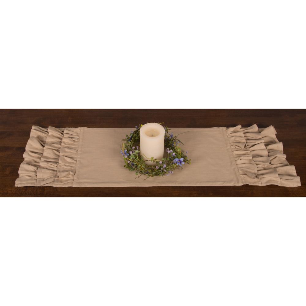 Meadowpark Table Runner triple ruffle edge-  Interiors by Elizabeth
