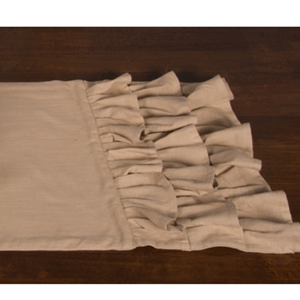 Meadowpark Table Runner Triple Ruffle Edge