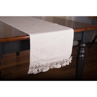 Thumbnail for Grey Ticking Ruffle Table Runner-  Interiors by Elizabeth