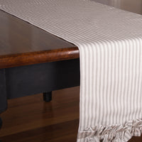 Thumbnail for Grey Ticking Ruffle Table Runner