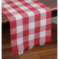 Thumbnail for Buffalo Check Crimson Red Table Runner 14x45 - Interiors by Elizabeth