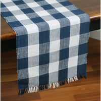 Thumbnail for Buffalo Check Navy Blue Table Runner 14x45 - Interiors by Elizabeth