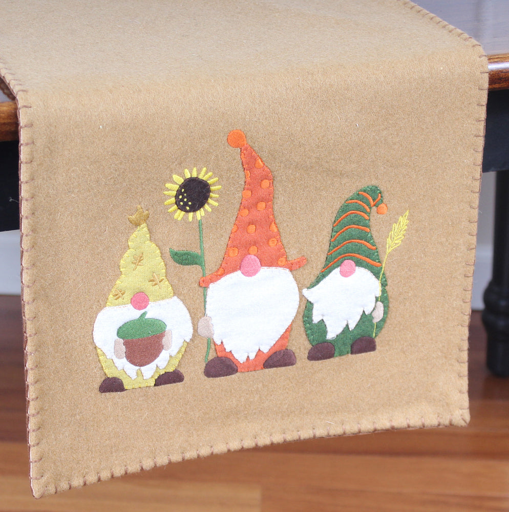 Fall Gnomes Gold Table Runner  - Interiors by Elizabeth