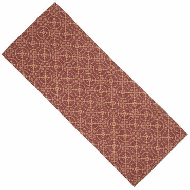 Barn Red-Tan Marshfield Jacquard Table Runner - Interiors by Elizabeth