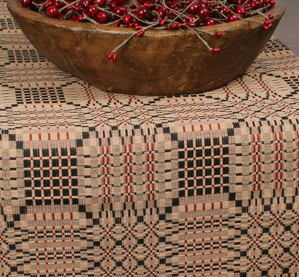 Trenton Jacquard Nutmeg Black Red Table Runner TR243025