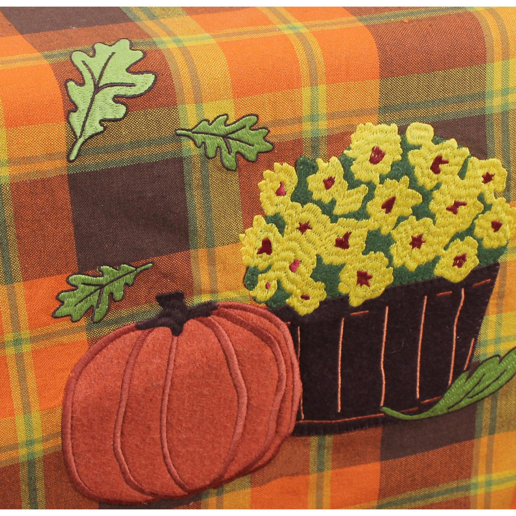 F Autumn Plaid Mums Runner TR336020