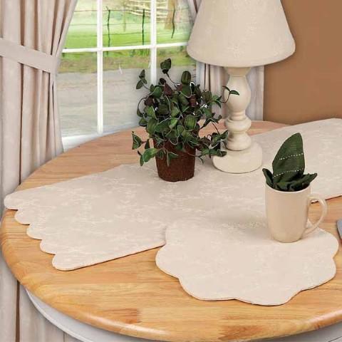Cream Candlewicking Cream Table Runner - Interiors by Elizabeth