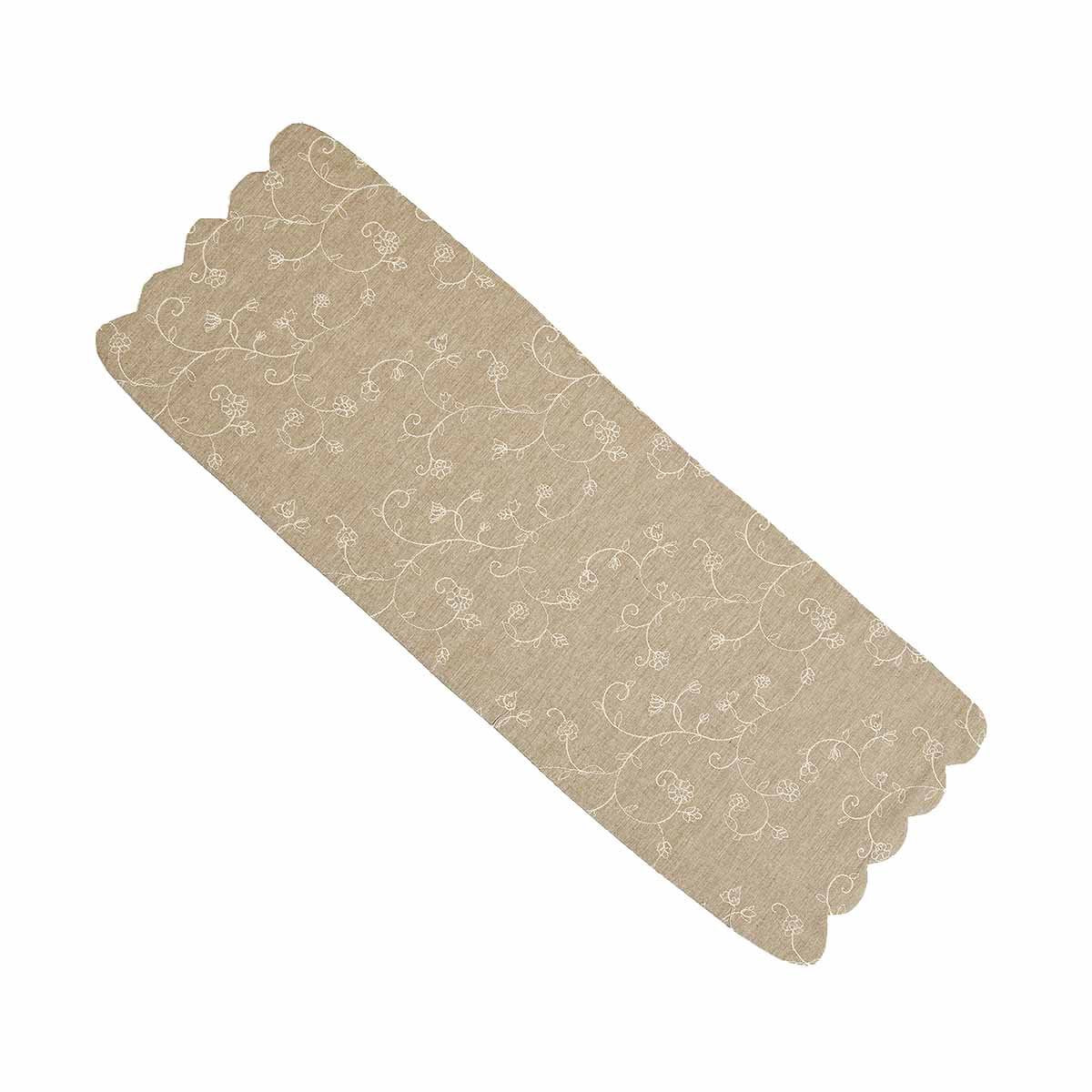 Taupe Candlewicking Taupe Table Runner - Interiors by Elizabeth