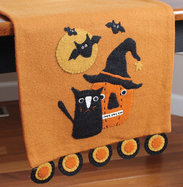 Cats, Bats, Pumpkinƒ??Oh My Felt Table Runner Table Runner - Interiors by Elizabeth