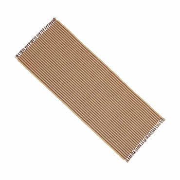 Barn Red-Nutmeg York Ticking Table Runner - Interiors by Elizabeth