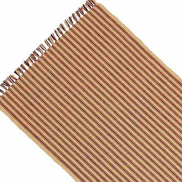 Barn Red Nutmeg York Ticking Table Runner TR880017