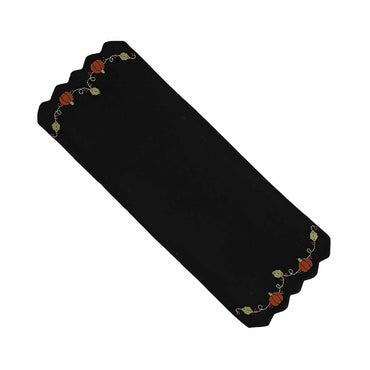 Pumpkins And Vines Black Table Runner - Interiors by Elizabeth
