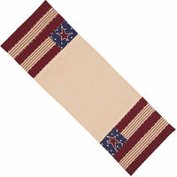 Thumbnail for Nutmeg - Indigo - Barn Red Stars and Stripes Table Runner - Interiors by Elizabeth