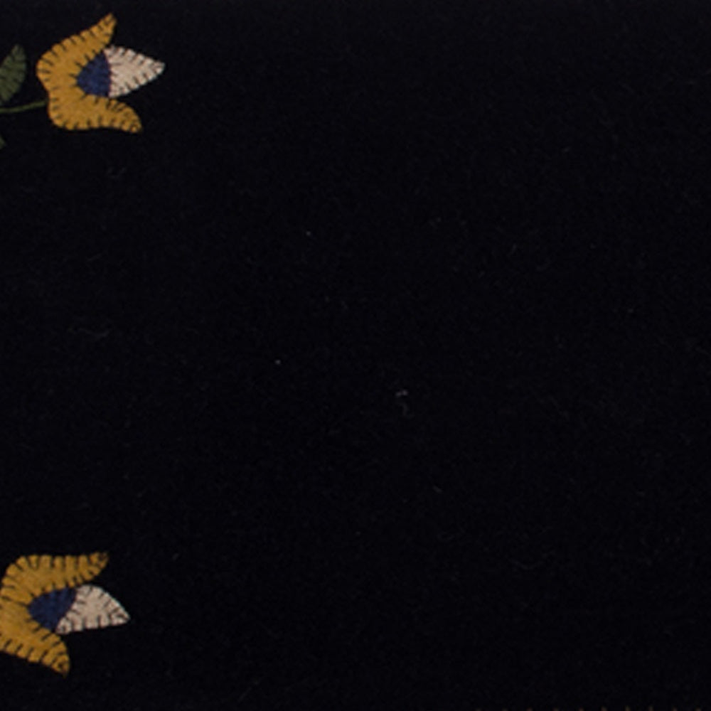 Black Flowering Vine Table Runner