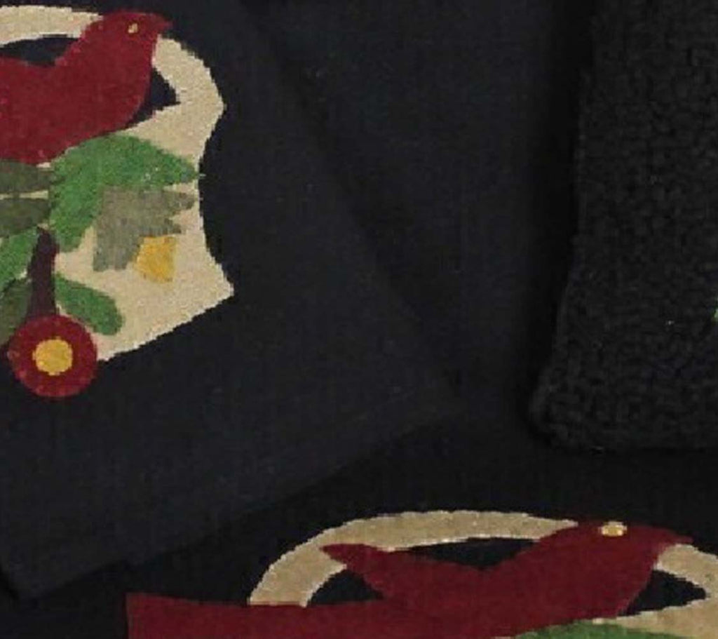 Bird in Basket Black Table Runner TRGP1012
