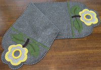 Thumbnail for Yellow Flower Gray Table Runner   - Interiors by Elizabeth