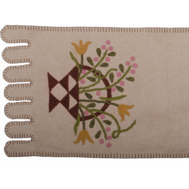 Flower Basket Table Runner Cream TRJM0031