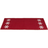Thumbnail for Snowflake Barn Red Table Runner - Interiors by Elizabeth