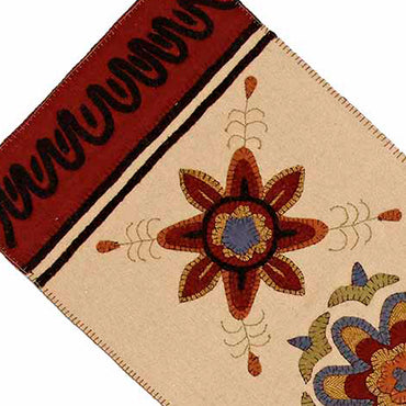 Cream 3 Flowers Table Runner TRWT0061