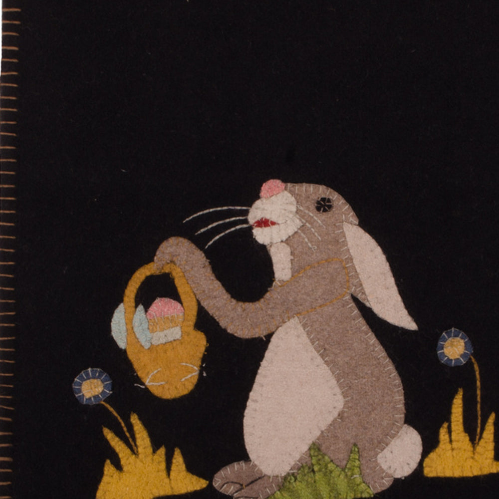 Black Bunny And A Basket Table Runner TRWT0069
