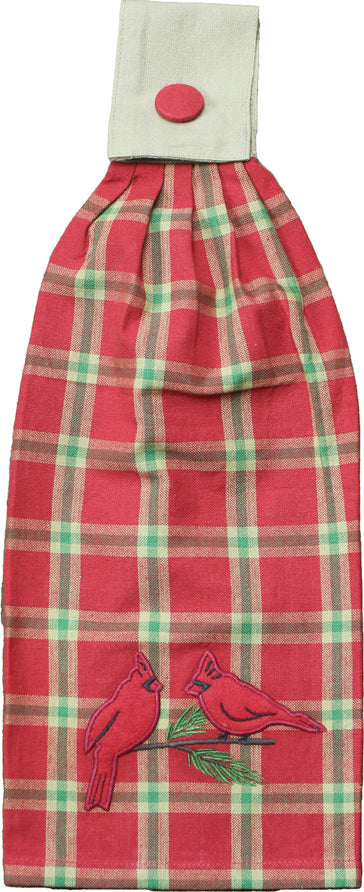 Yuletide Red  Tab Towel  - Interiors by Elizabeth