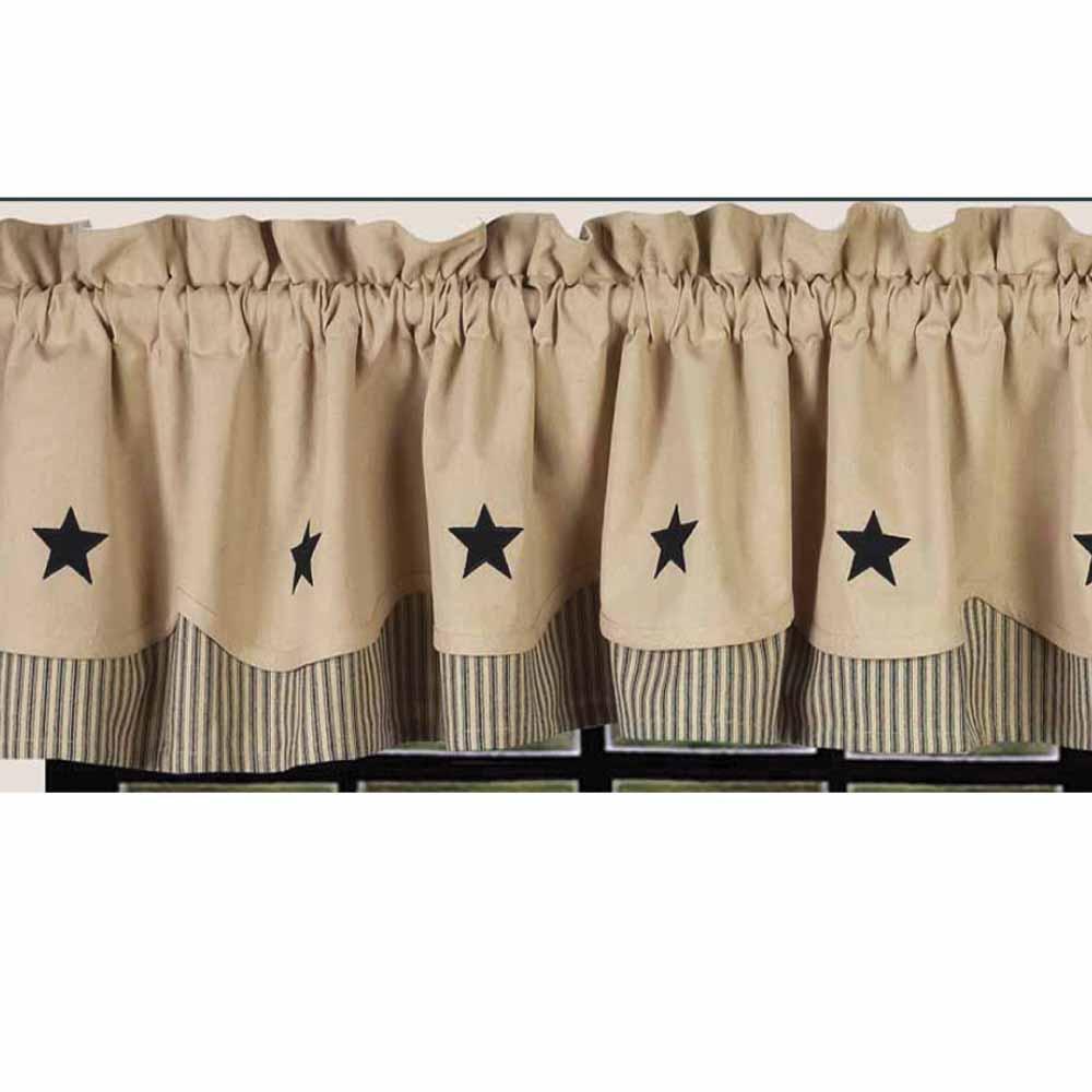 Nutmeg - Black Nutmeg w/ Black Star Fairfield Valance - Lined - Interiors by Elizabeth