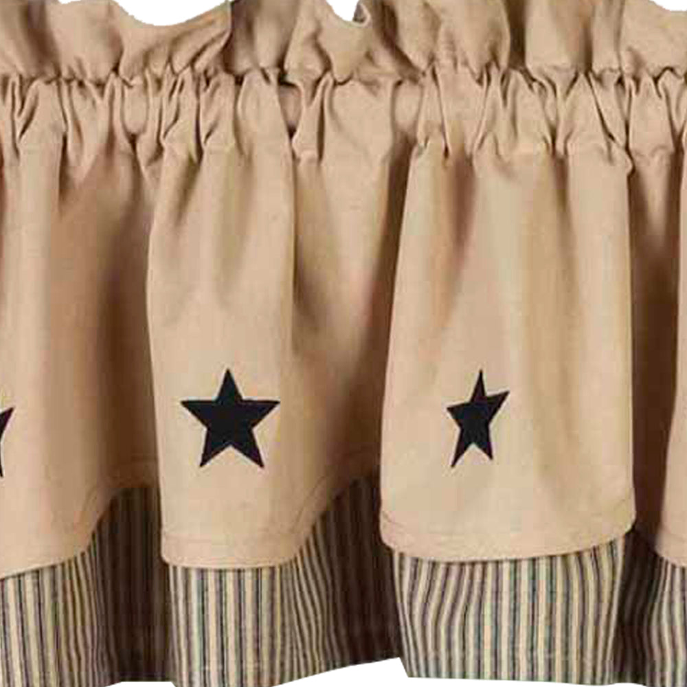 Nutmeg Black Nutmeg W/ Black Star Fairfield Valance Lined VF030011