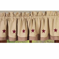 Thumbnail for Nutmeg-Barn Red Nutmeg w/ Barn Red Star Fairfield Valance - Lined - Interiors by Elizabeth