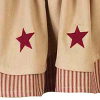 Thumbnail for Nutmeg Barn Red Nutmeg W/ Barn Red Star Fairfield Valance Lined