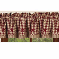 Thumbnail for Barn Red-Nutmeg Heritage House Check w/ Barn Red Fairfield Valance - Lined - Interiors by Elizabeth