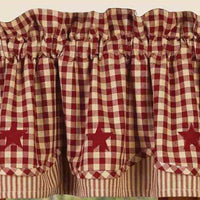 Thumbnail for Barn Red Nutmeg Heritage House Check W/ Barn Red Fairfield Valance Lined VF040017