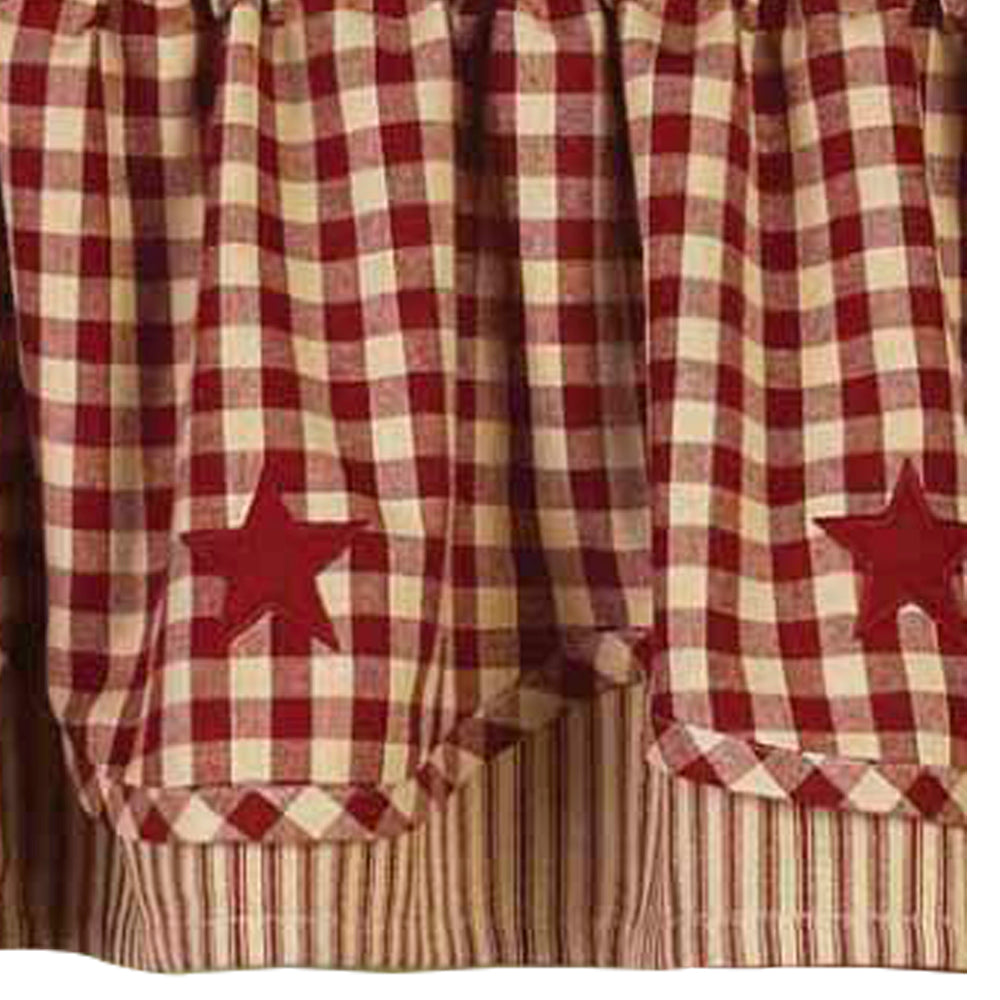 Barn Red Nutmeg Heritage House Check W/ Barn Red Fairfield Valance Lined VF040017