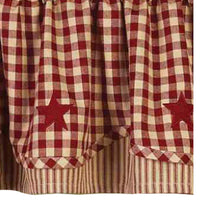 Thumbnail for Barn Red Nutmeg Heritage House Check W/ Barn Red Fairfield Valance Lined