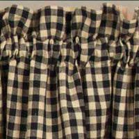Thumbnail for Black Nutmeg Heritage House Check Black Fairfield Valance Lined