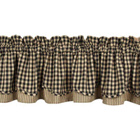 Thumbnail for Black Nutmeg Heritage House Check Black Fairfield Valance Lined