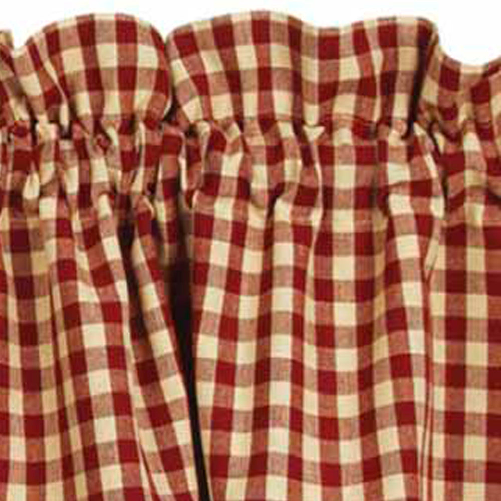 Barn Red Nutmeg Heritage House Check Barn Red Fairfield Valance Lined VF100017
