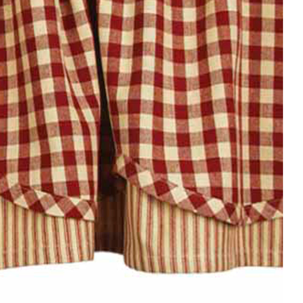 Barn Red Nutmeg Heritage House Check Barn Red Fairfield Valance Lined