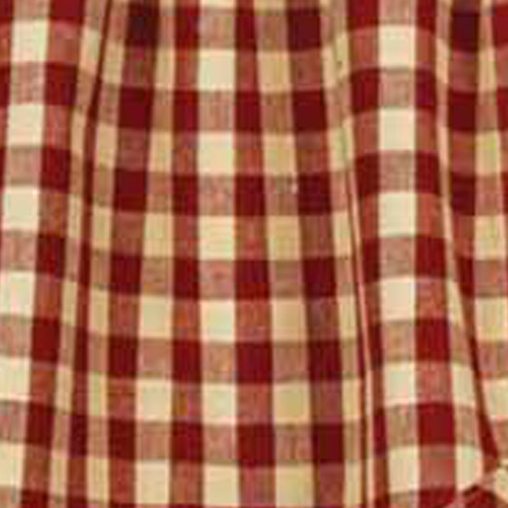 Barn Red Nutmeg Heritage House Check Barn Red Fairfield Valance Lined VF100017