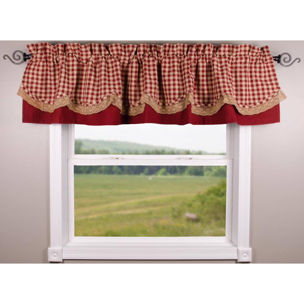 Barn Red - Nutmeg Heritage House Lace Fairfield Valance - Lined - Interiors by Elizabeth